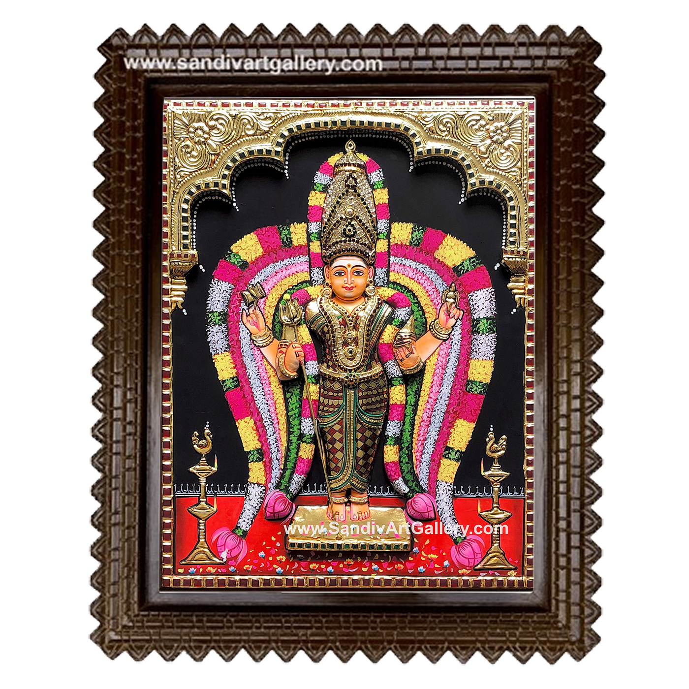 Kongalamman 3D Embossed Tanjore Painting