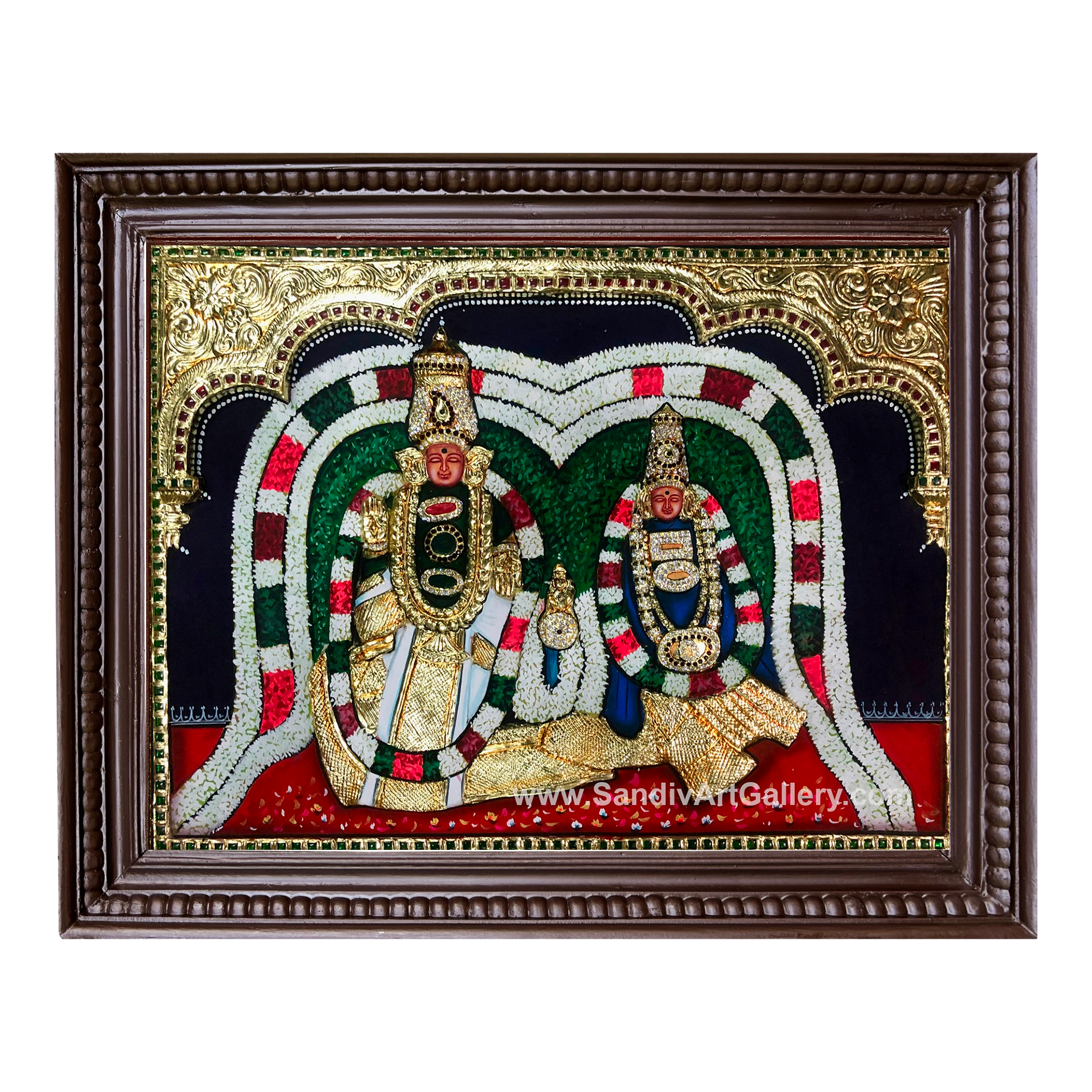 Kadaieashwarar Pangachi Thayar 3D Embossed Tanjore Painting