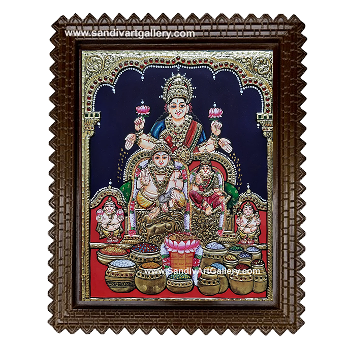 Kuberar Lakshmi Tanjore Painting