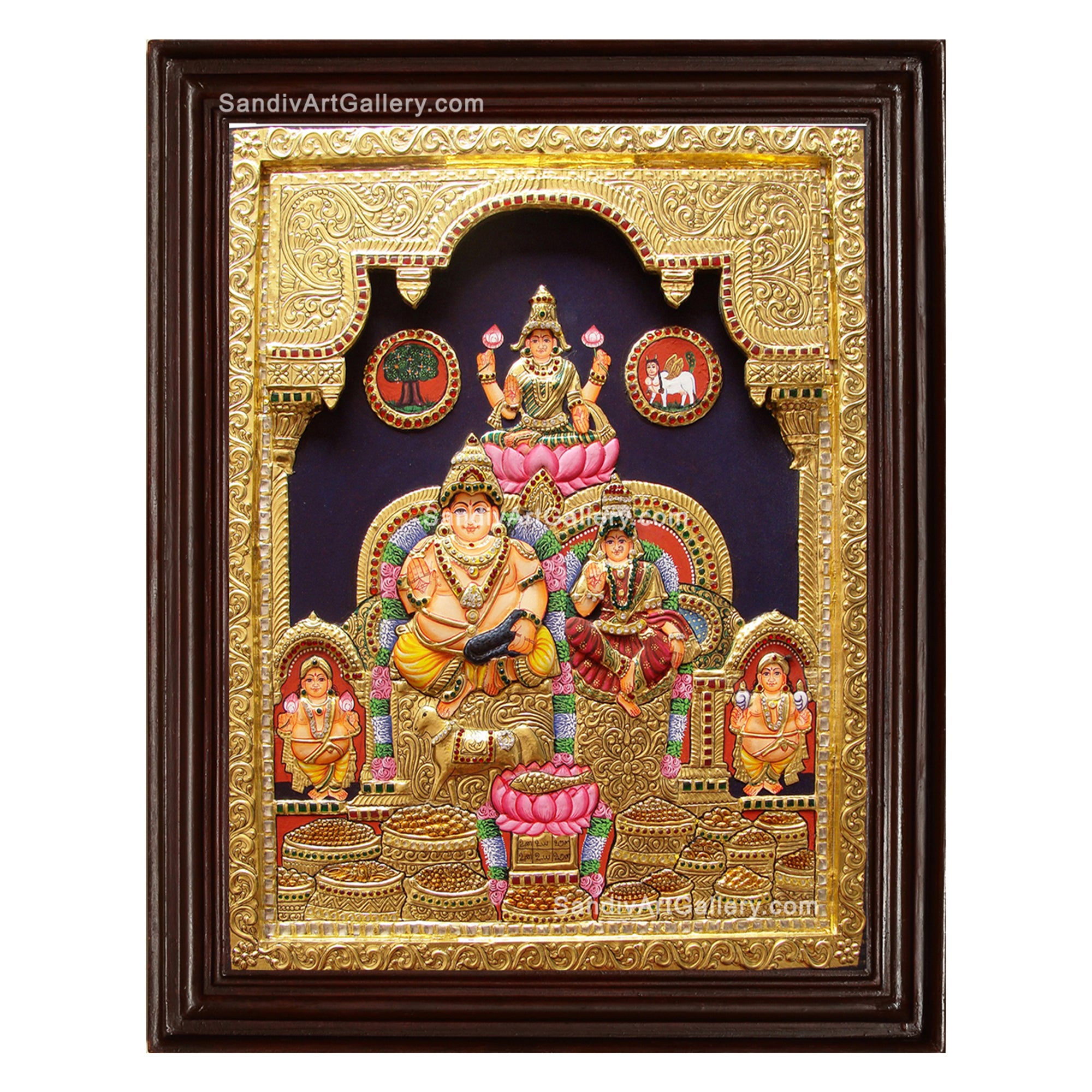 Kuberalakshmi Semi Embossed Tanjore Painting