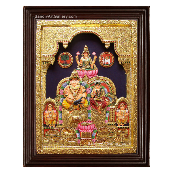 Kuberalakshmi Semi Embossed Tanjore Painting
