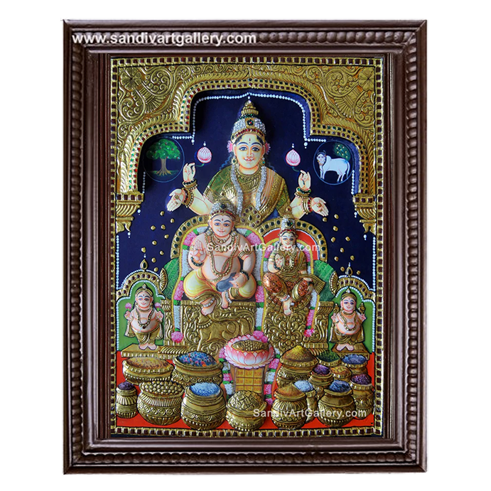 Kubera Lakshmi 3D Embossed Tanjore Painting1
