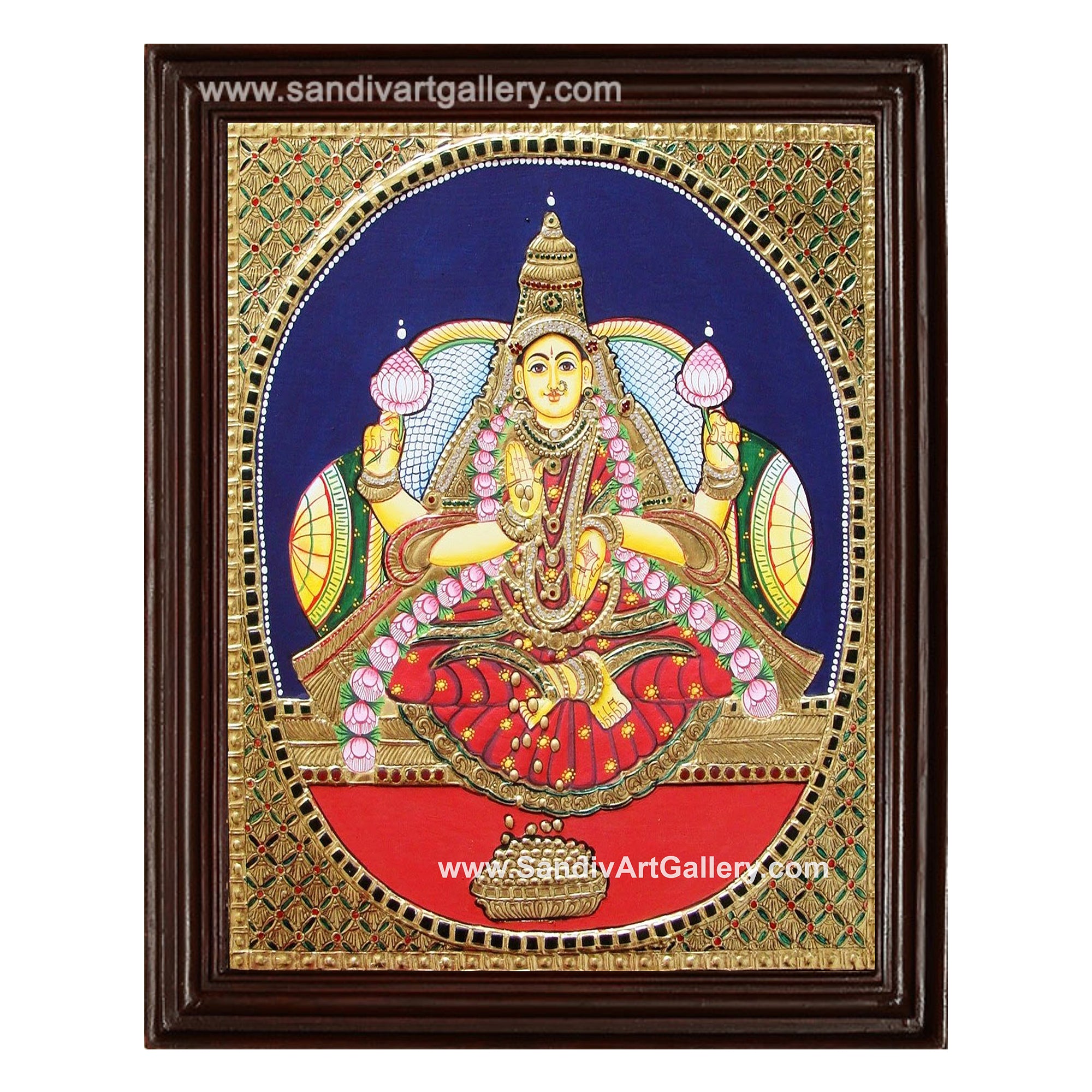 Oval Aishwarya Lakshmi Tanjore Painting