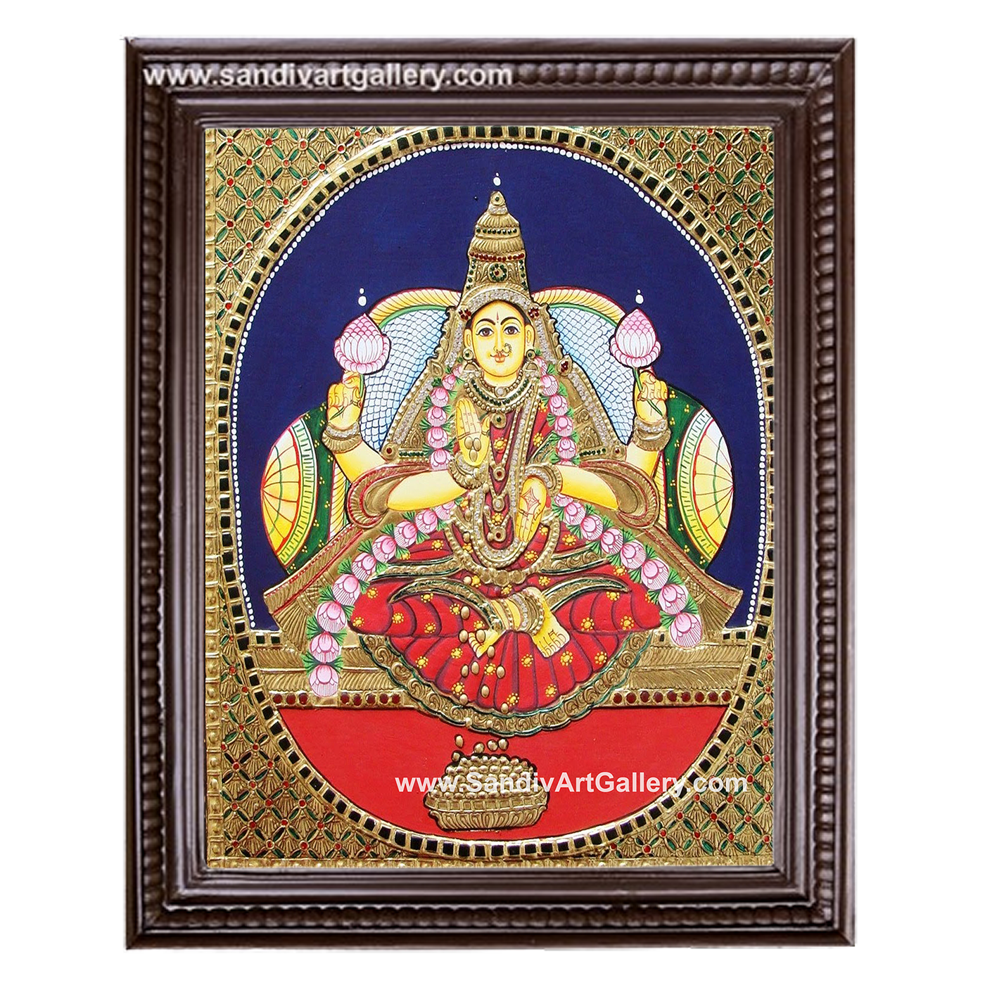 Oval Aishwarya Lakshmi Tanjore Painting