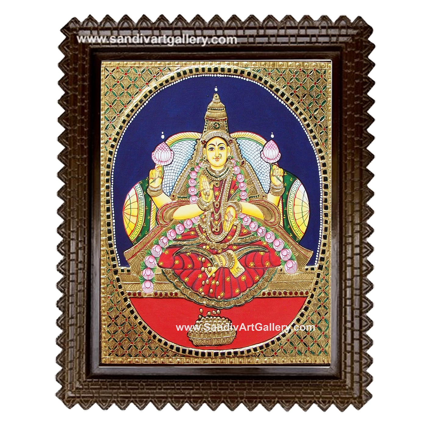 Oval Aishwarya Lakshmi Tanjore Painting
