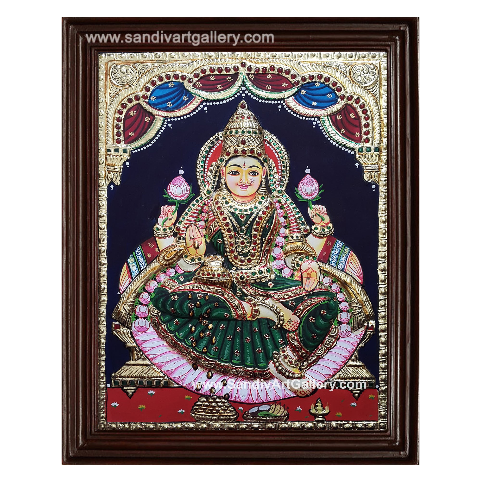 Lakshmi Semi Embossed Tanjore Painting
