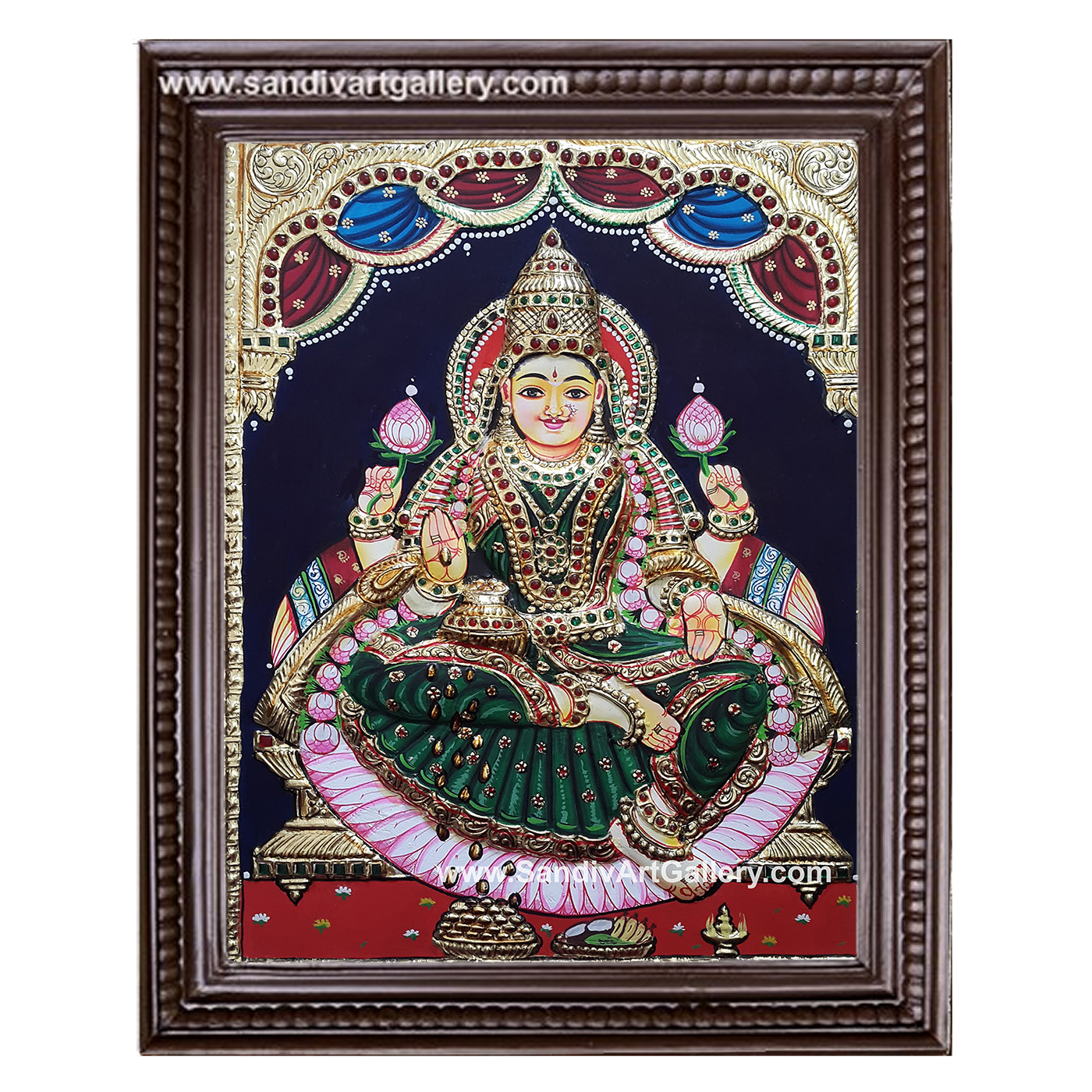 Lakshmi Semi Embossed Tanjore Painting