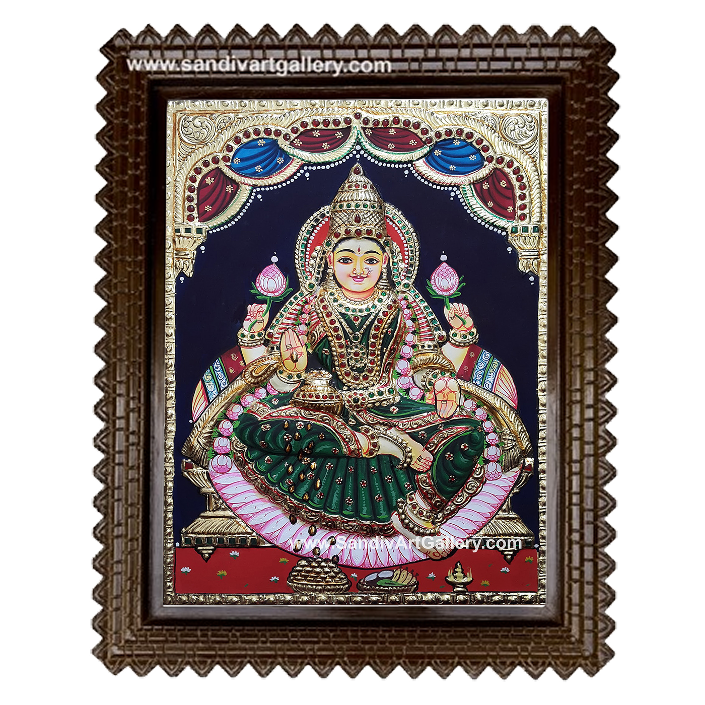 Lakshmi Semi Embossed Tanjore Painting