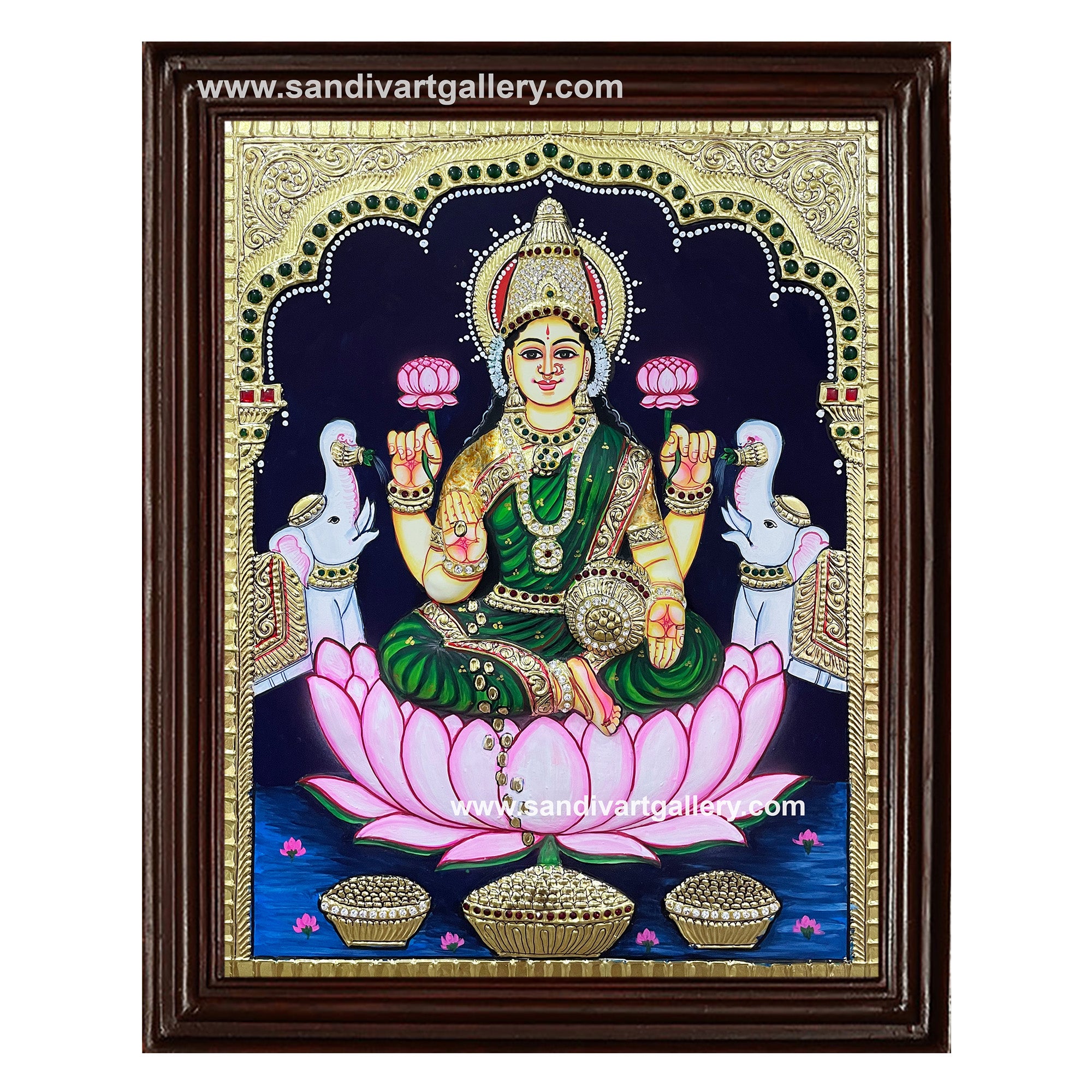 Lakshmi Semi Embossed Tanjore Painting