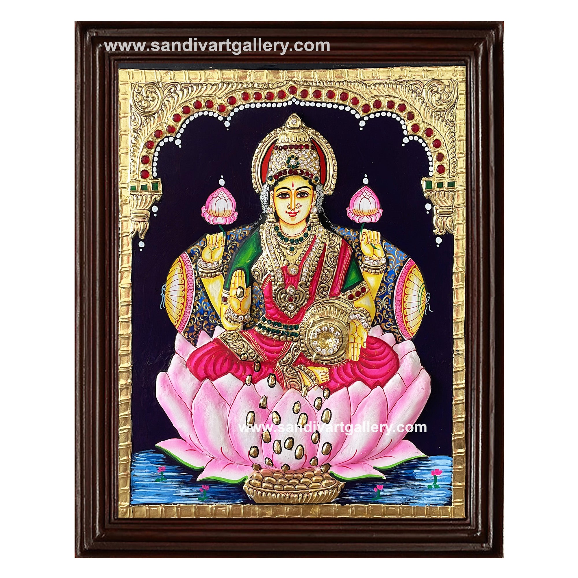 Lakshmi Semi Embossed Tanjore Painting2