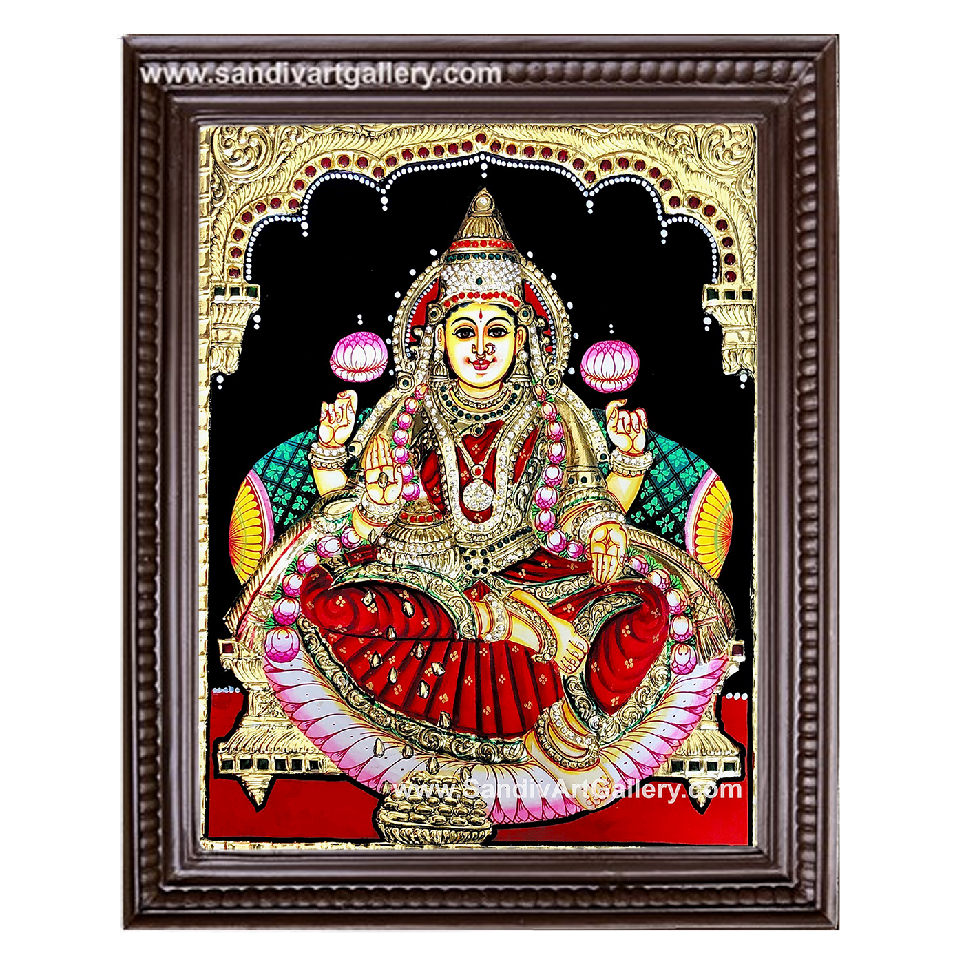 Aishwarya Lakshmi Semi Embossed Tanjore Painting