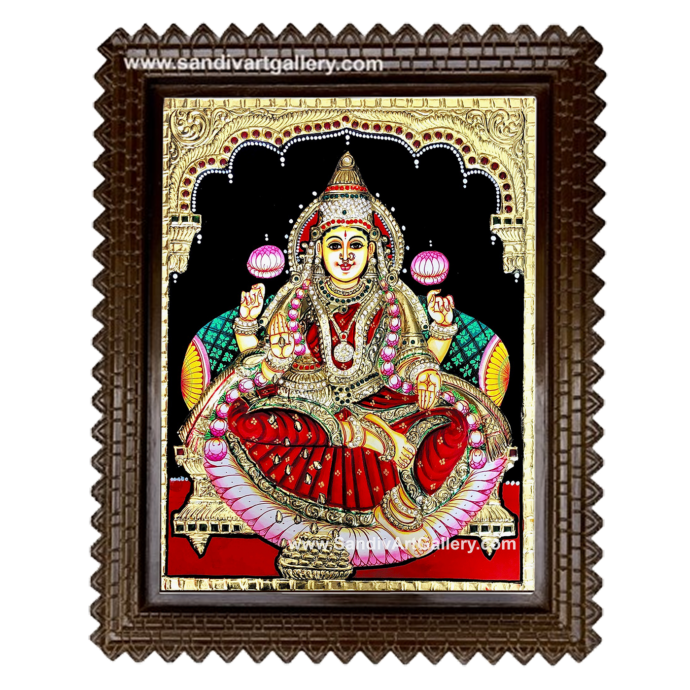 Aishwarya Lakshmi Semi Embossed Tanjore Painting