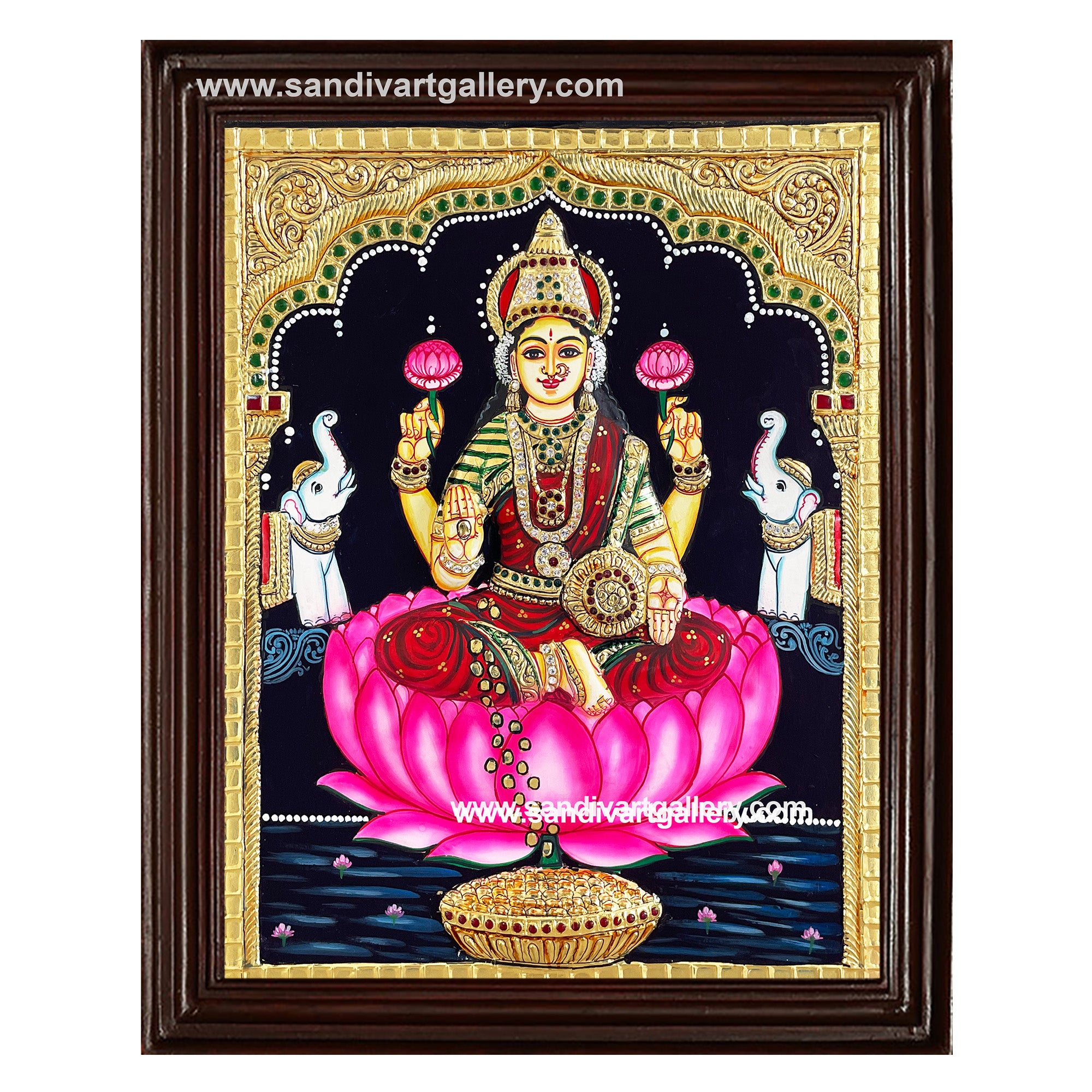 Lakshmi Semi Embossed Tanjore Painting
