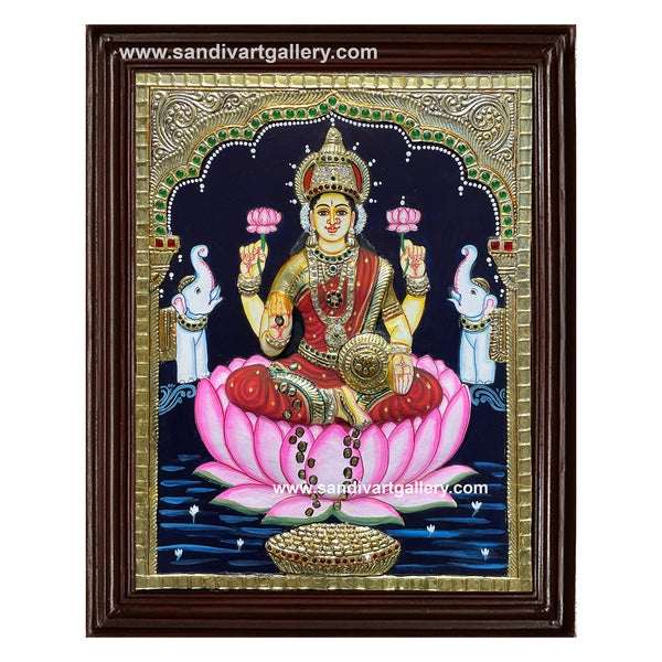 Gajalakshmi Semi Embossed Tanjore Painting