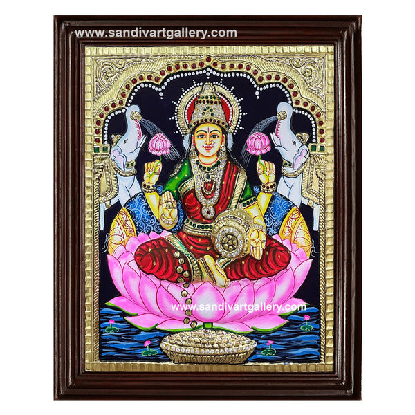 Gajalakshmi Semi Embossed Tanjore Painting
