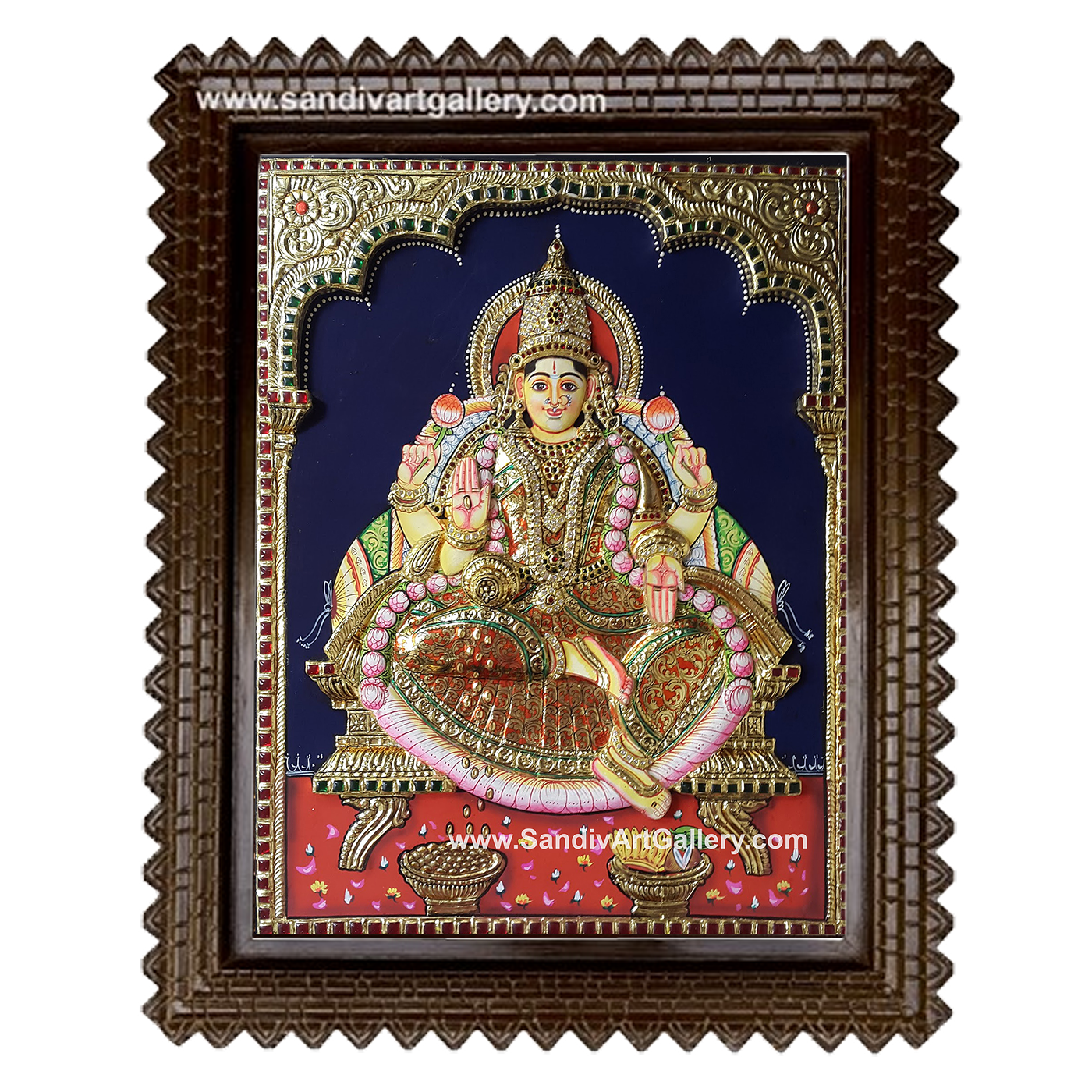 Lakshmi 3D Embossed Tanjore Painting