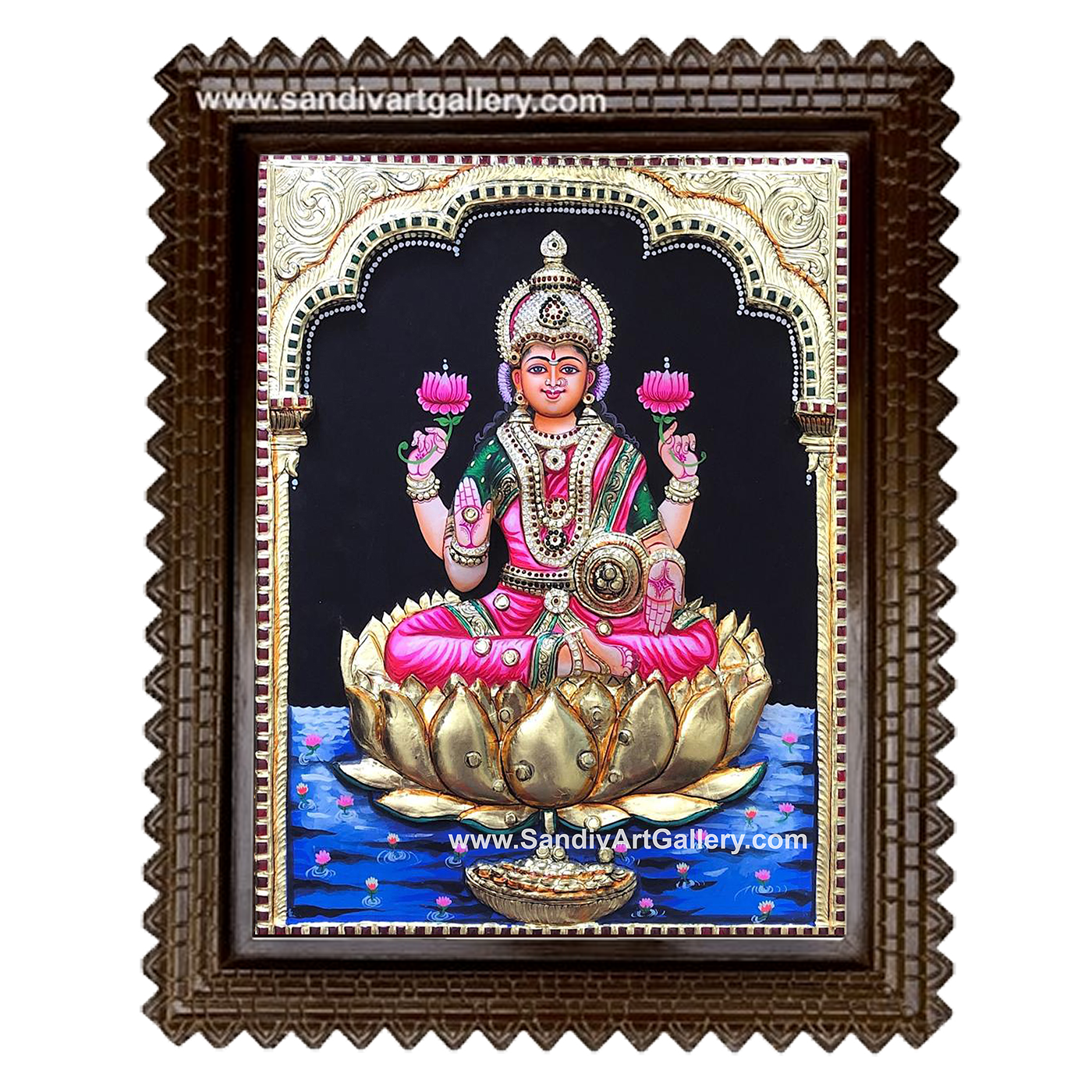 Mahalakshmi 3D Embossed Tanjore Painting