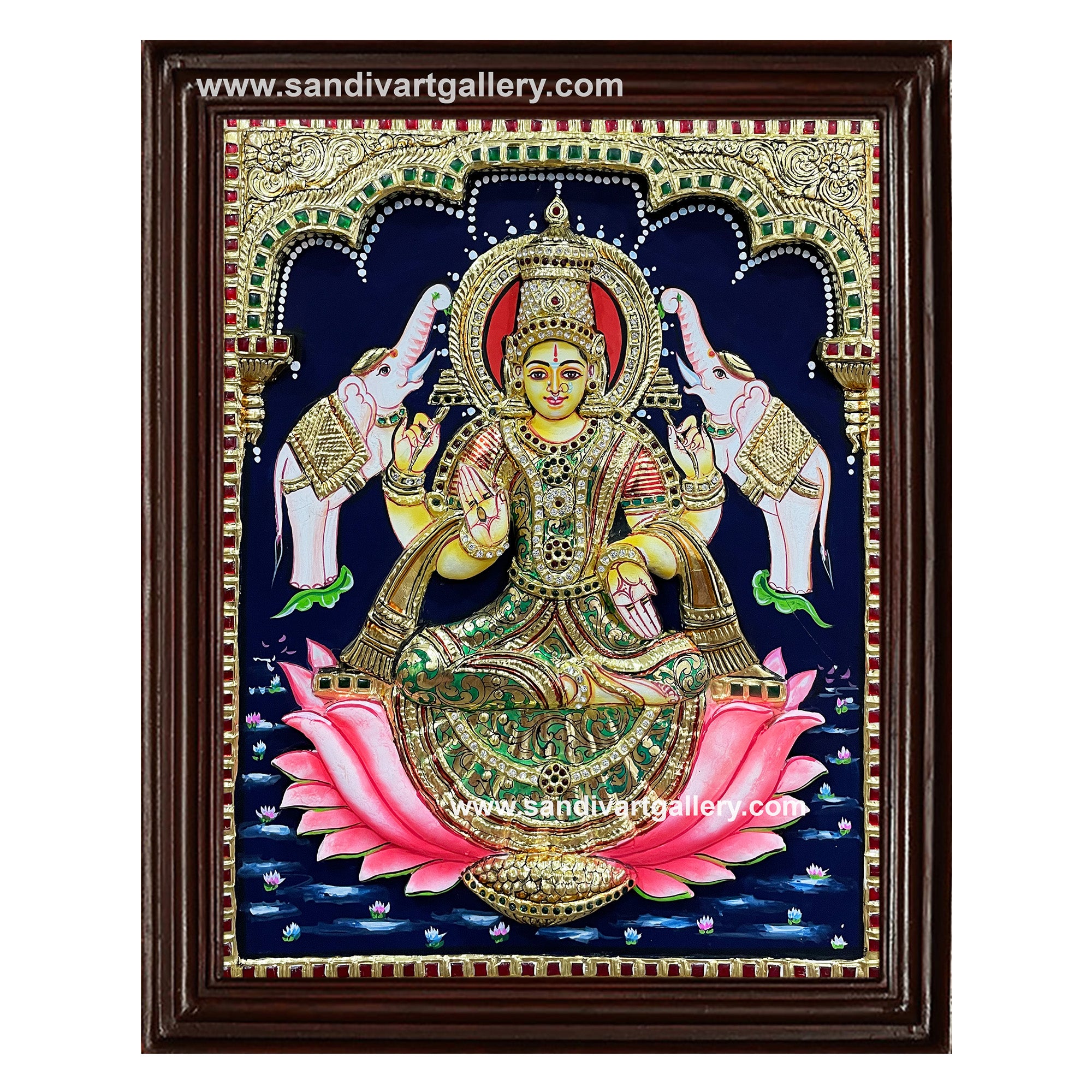 Lakshmi 3D Embossed Tanjore Painting1
