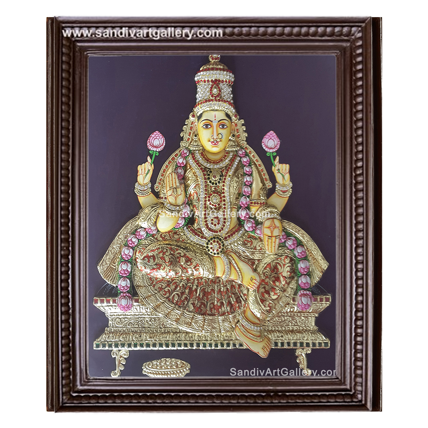 Aishwarya Lakshmi 3D Embossed Tanjore Painting