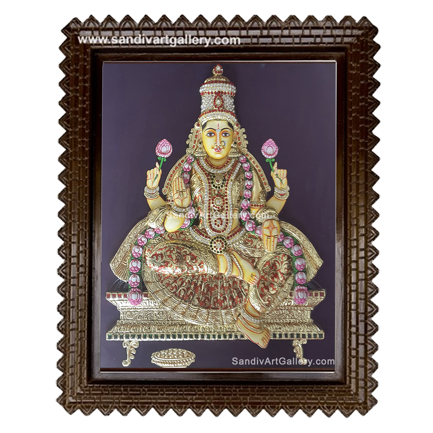 Aishwarya Lakshmi 3D Embossed Tanjore Painting