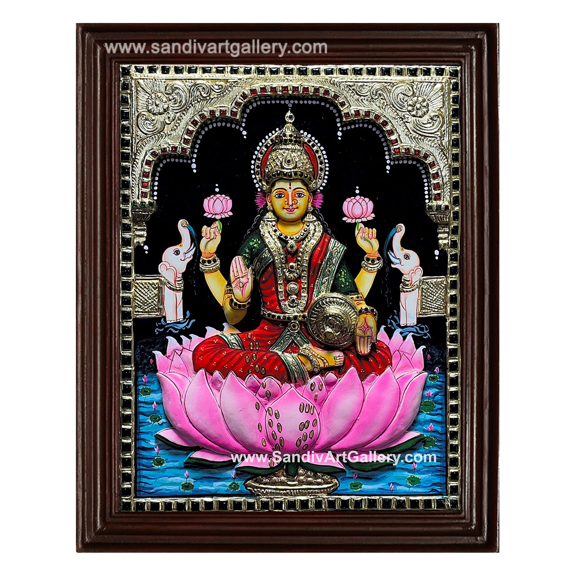 Maha Lakshmi 3D Super Embossed Tanjore Painting