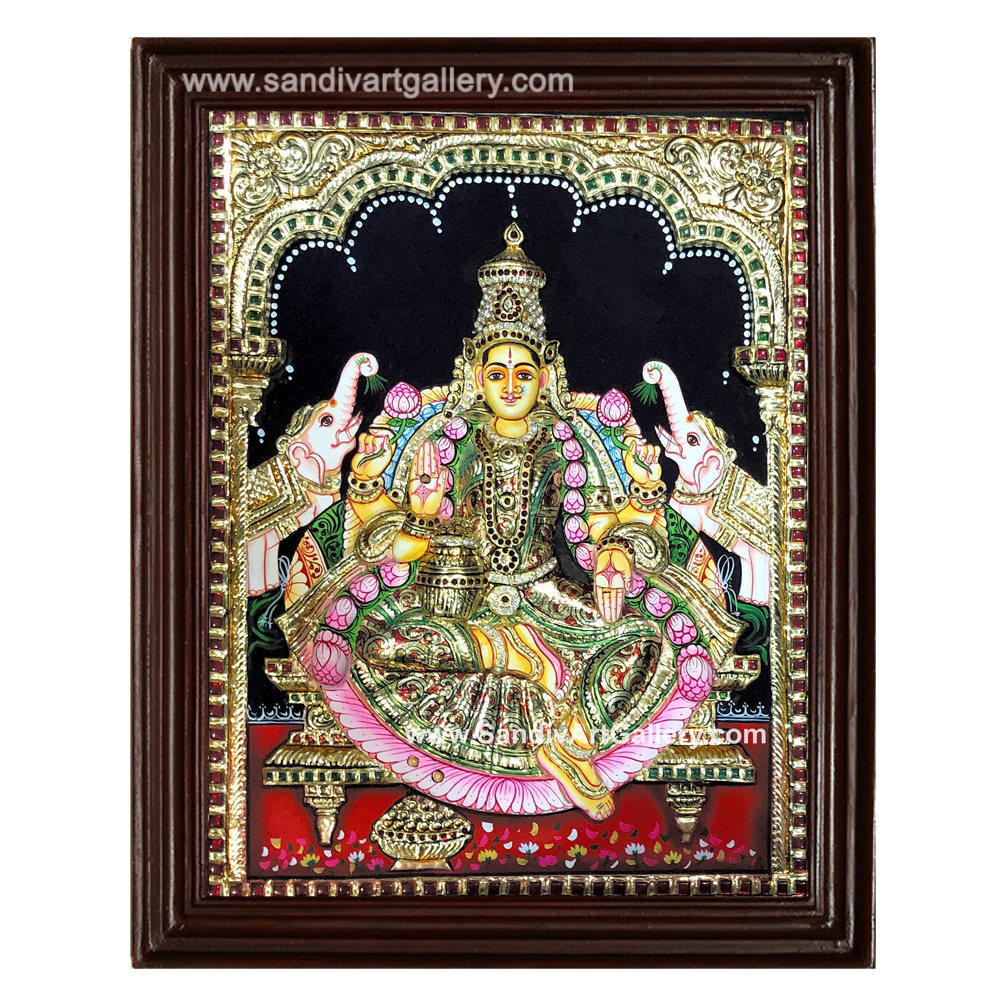 Lakshmi 3D Embossed Tanjore Painting4