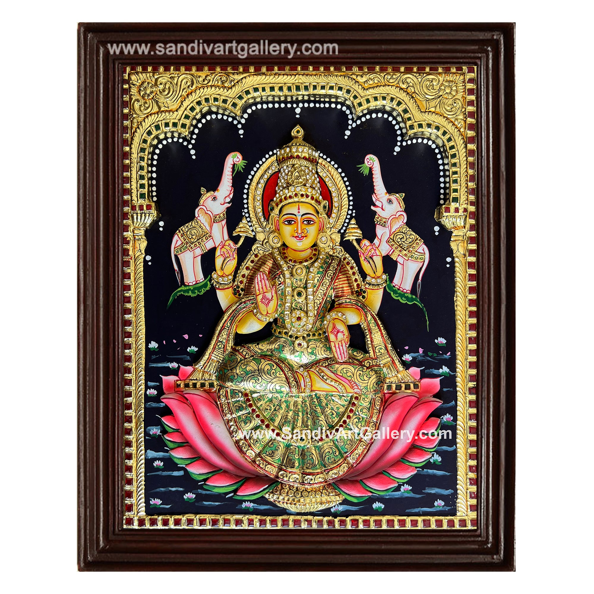 Lakshmi 3D Embossed Tanjore Painting4