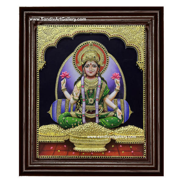Lakshmi 3D Embossed Tanjore Painting