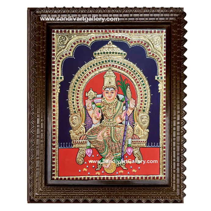 Sri Raja Rajeshwari Tanjore Painting1