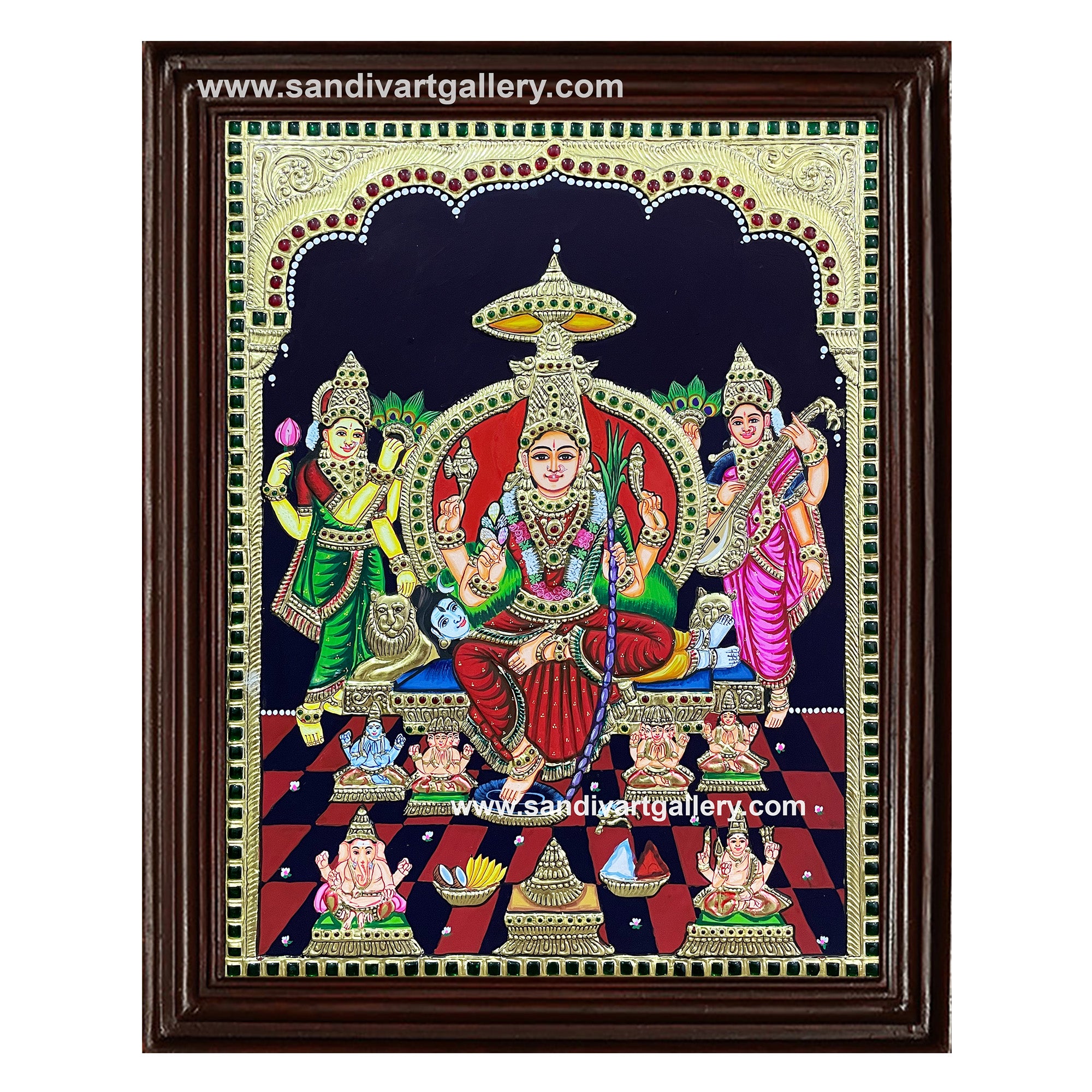 Lalitha Tripura Sundari Tanjore Painting1