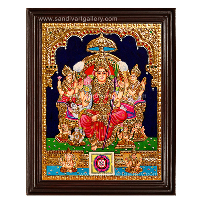 Sri Raja Rajeshwari Tanjore Painting2