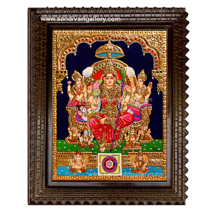 Sri Raja Rajeshwari Tanjore Painting2