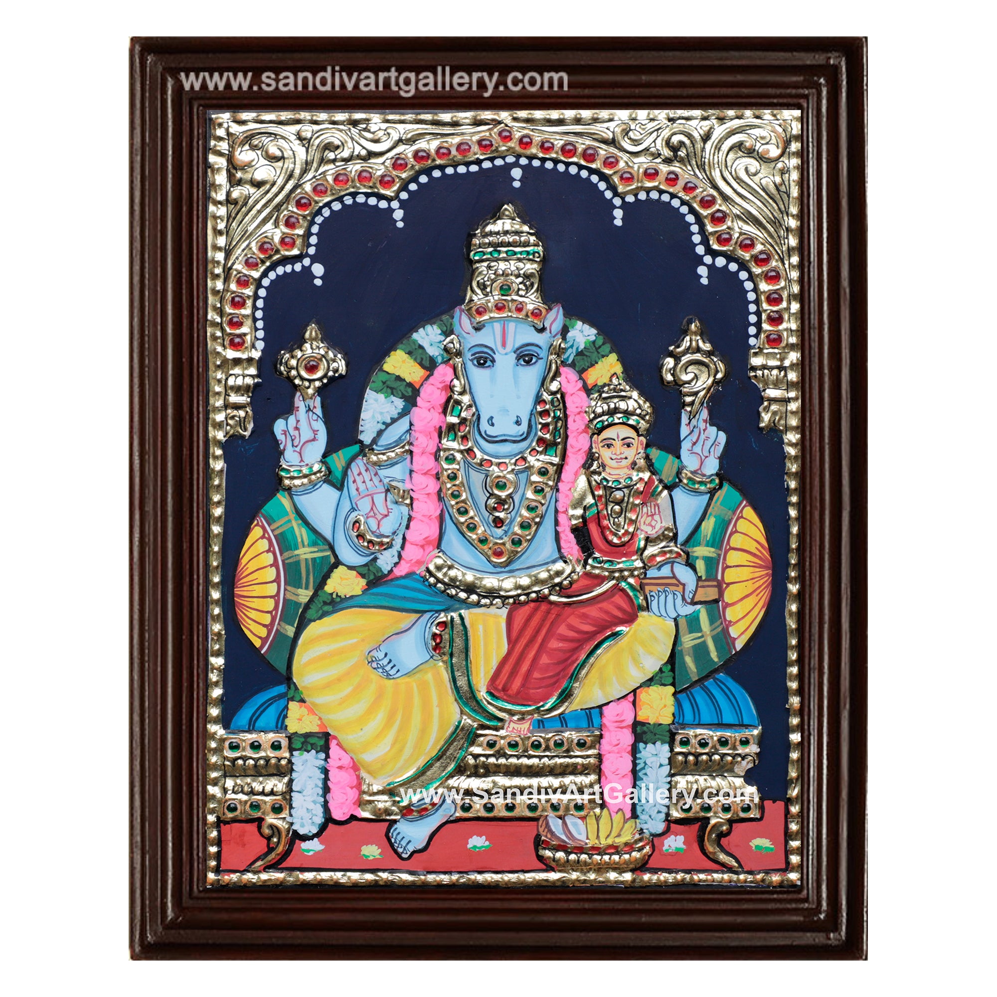 Hayagreevar Lakshmi Tanjore Painting