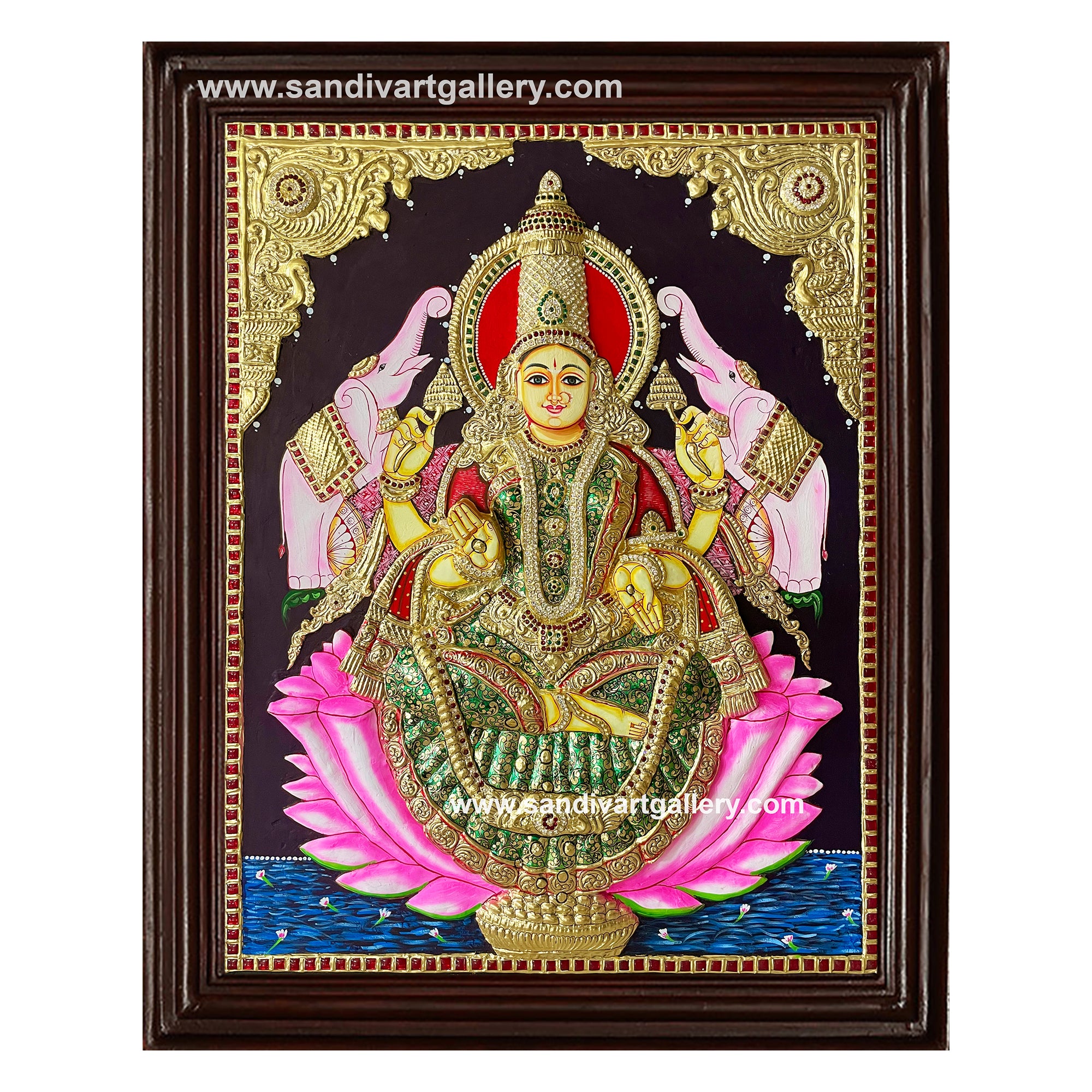 Lakshmi 3D Embossed Tanjore Painting