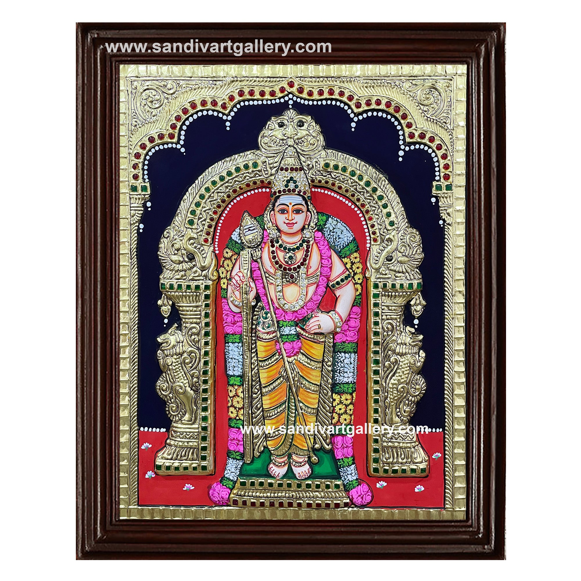 Murugan Semi Embossed Tanjore Painting