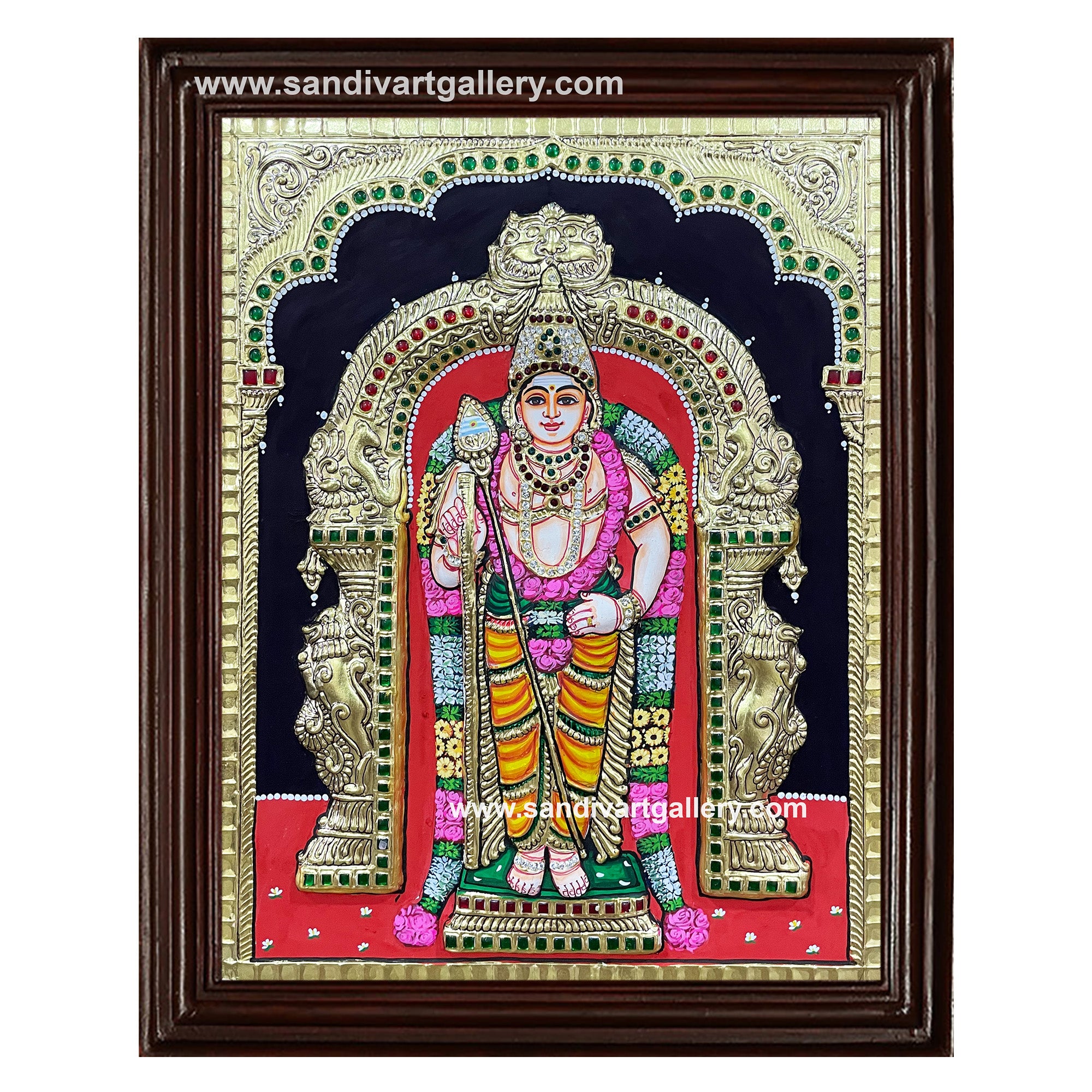 Subramanya Swamy Semi Embossed Tanjore Painting