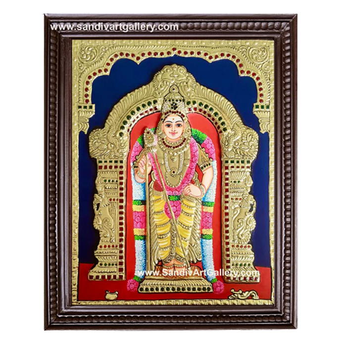 Subramanya Swamy Semi Embossed Tanjore Painting