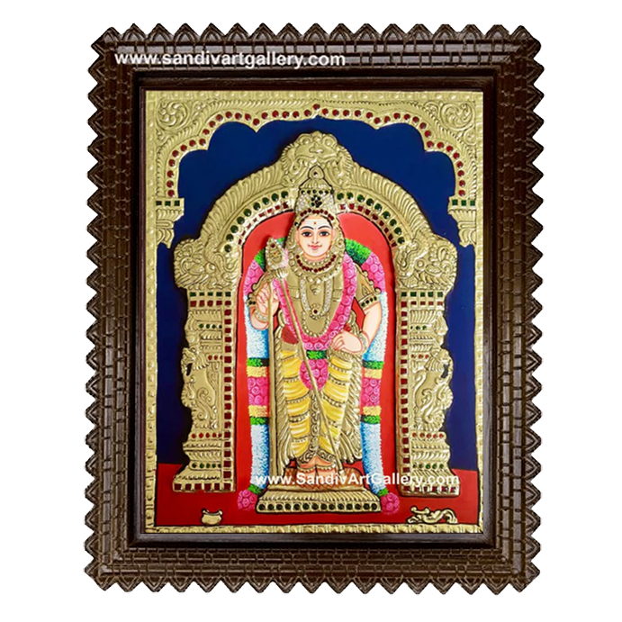Subramanya Swamy Semi Embossed Tanjore Painting