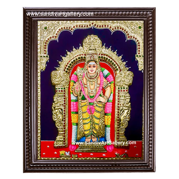 Murugan 2D Embossed Tanjore Painting