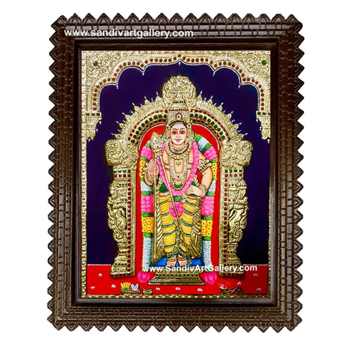 Murugan 2D Embossed Tanjore Painting