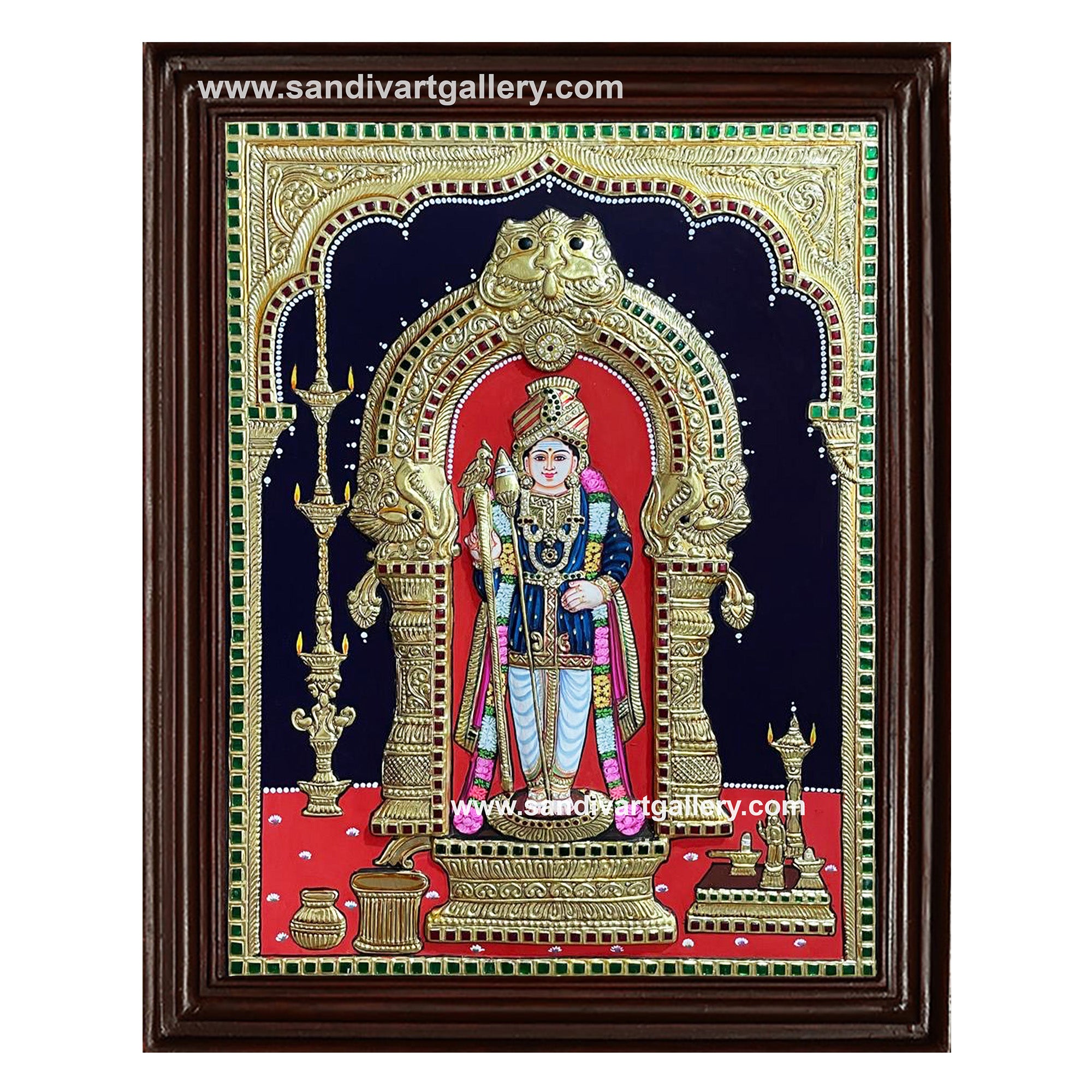 Murugar 2D Embossed Tanjore Painting