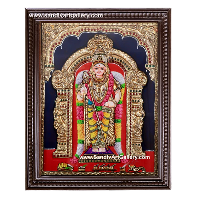 Murugan Semi Embossed Tanjore Painting 1