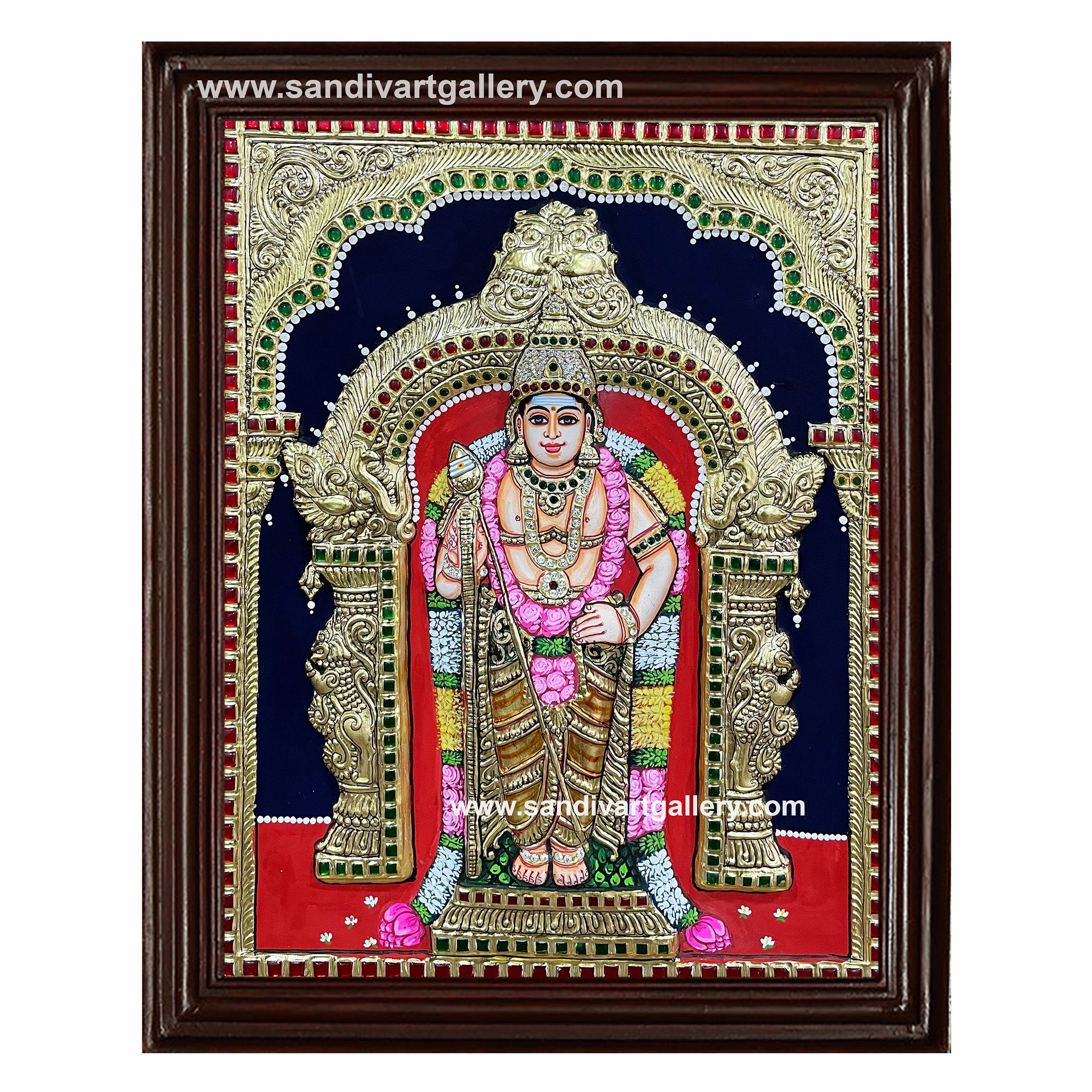 Subramanya Swamy Semi Embossed Tanjore Painting 1