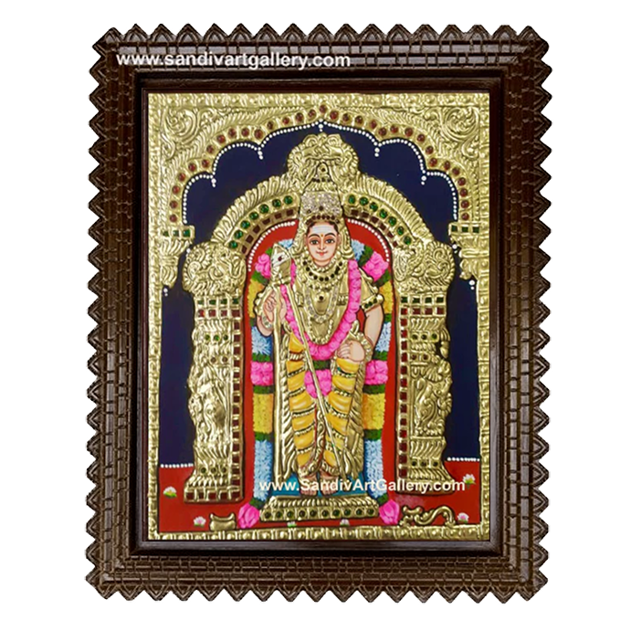 Subramanya Swamy Semi Embossed Tanjore Painting 1