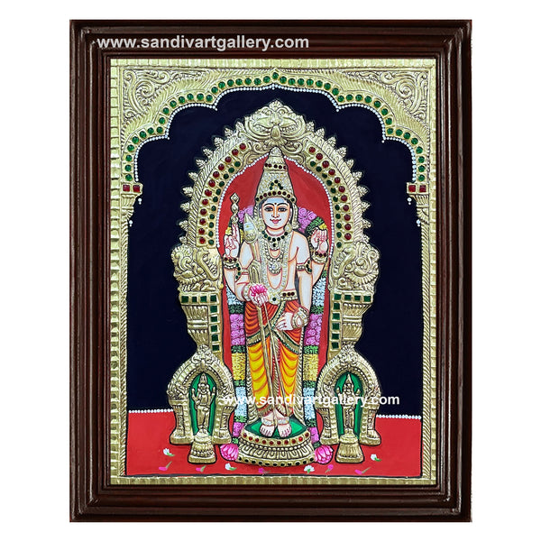 Thiruchendur Murugan Semi Embossed Tanjore Painting