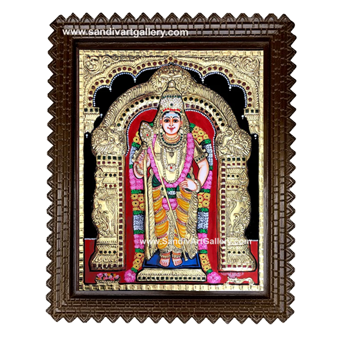 Murugan Double Embossed Tanjore Painting