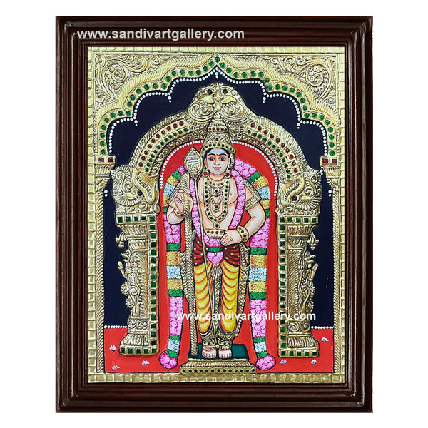 Thiruchendur Murugan Semi Embossed Tanjore Painting 1