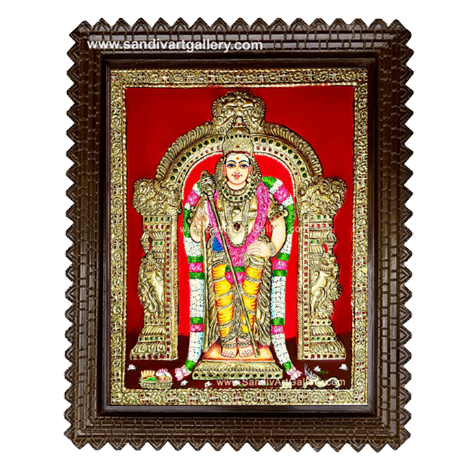 Murugan Double Embossed Tanjore Painting 1