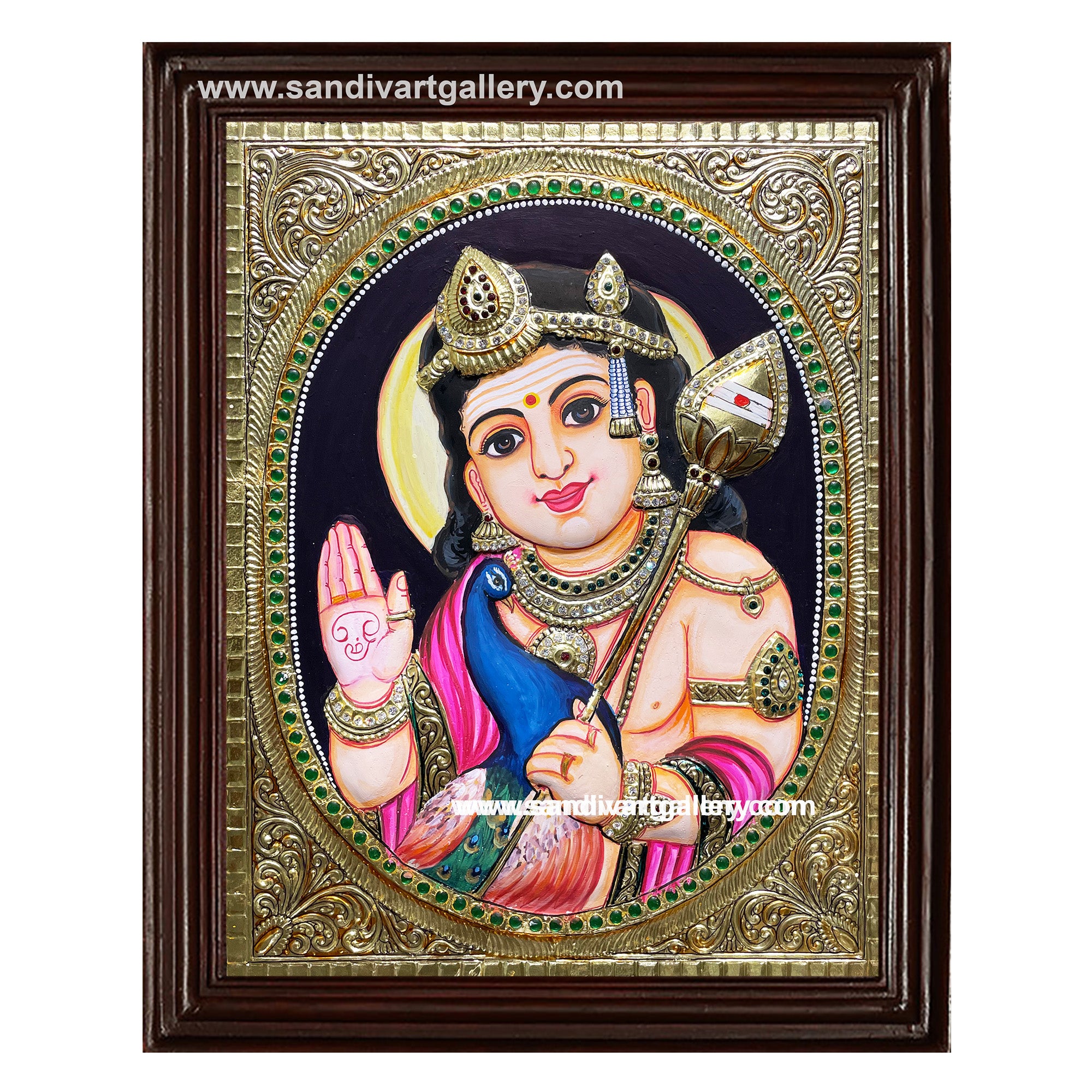 Murugan Semi Embossed Tanjore Painting 2