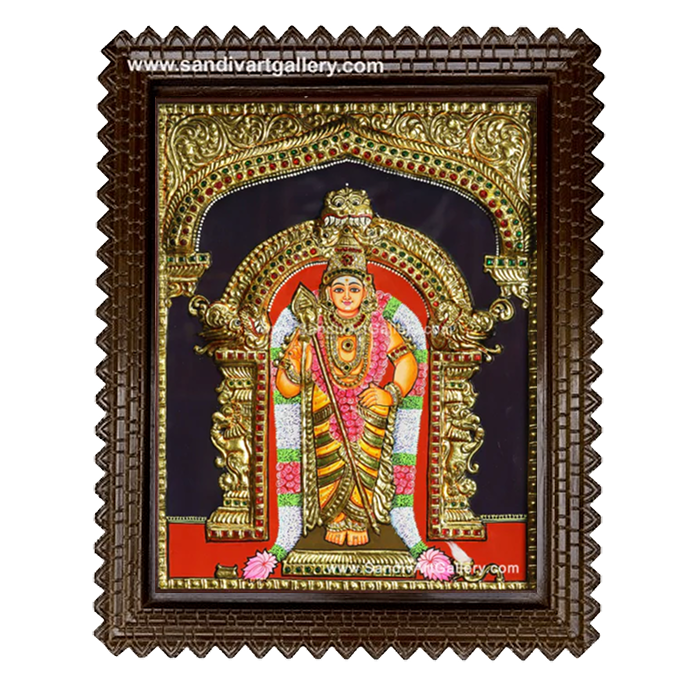 Murugan Semi Embossed Tanjore Painting 2